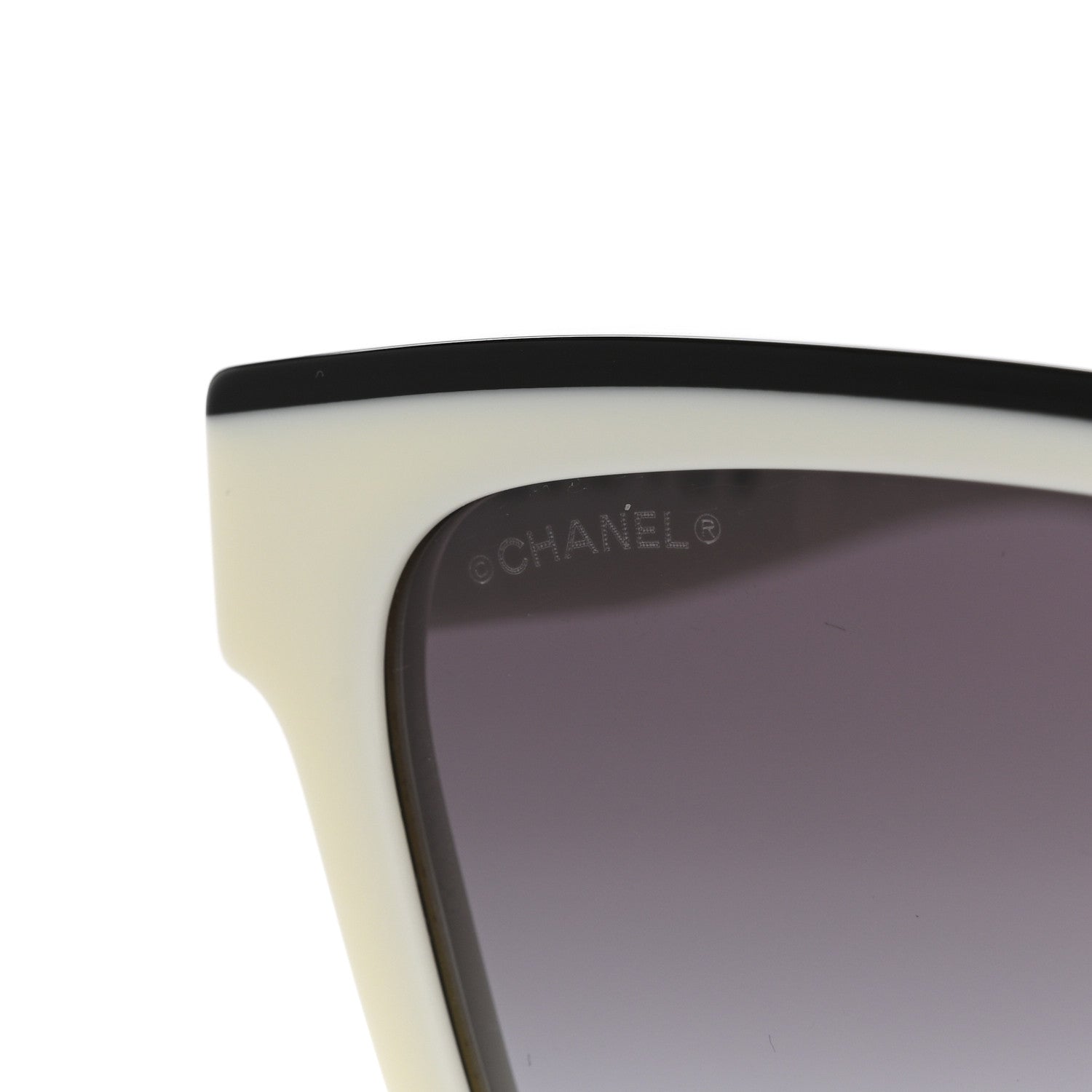 Acetate Square Sunglasses 5417 White Black