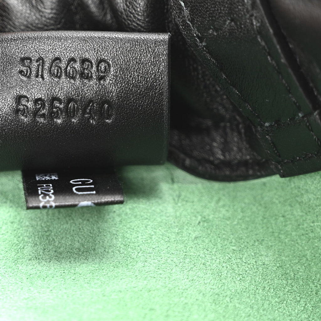 Grained Calfskin Logo Drawstring Backpack Green