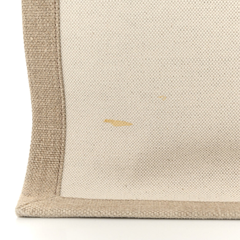 Linen Calfskin Small Rive Gauche Tote Greggio Natural