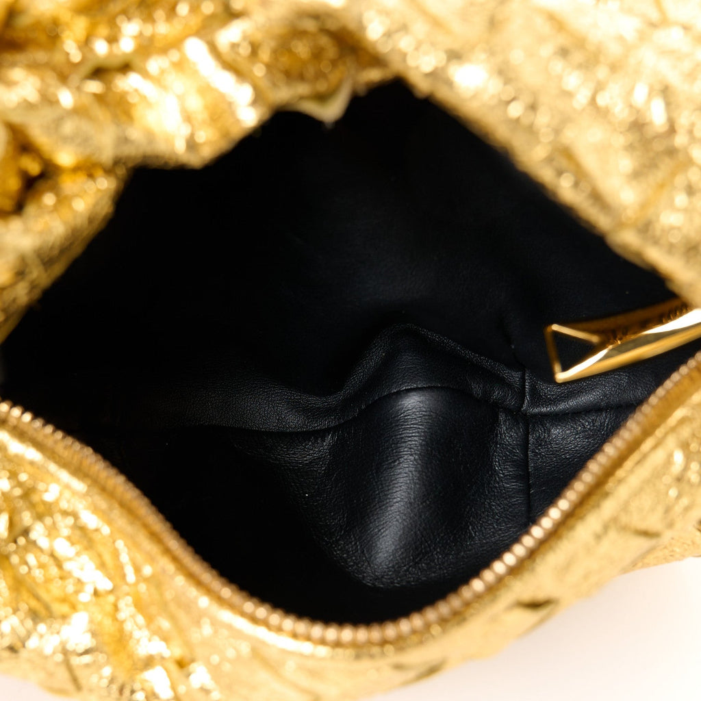 Metallic Nappa Intrecciato Mini Jodie Gold