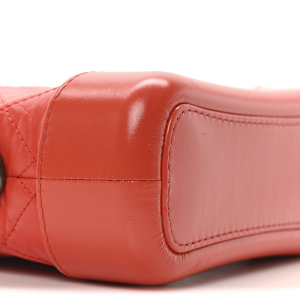 Aged Calfskin Quilted Small Gabrielle Hobo Coral