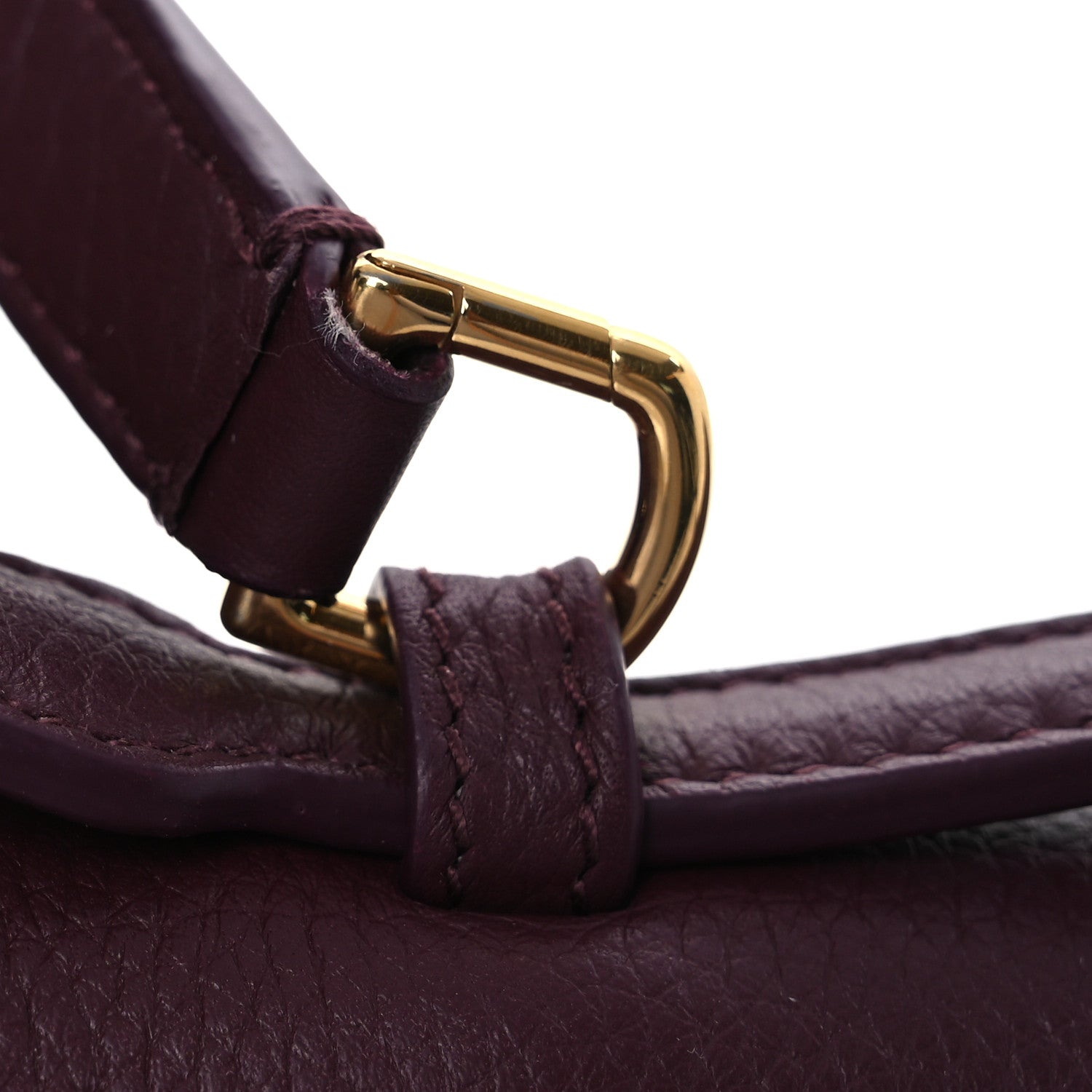 Grained Calfskin L19 Extra Pocket Pouch Azuki Beans