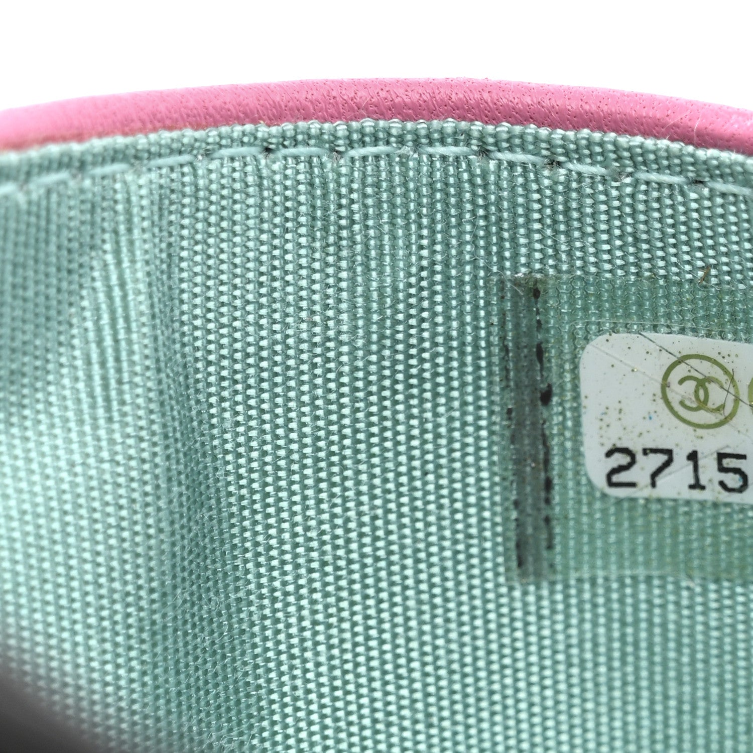 Lambskin Quilted Chanel Card Holder Black Pink Light Blue