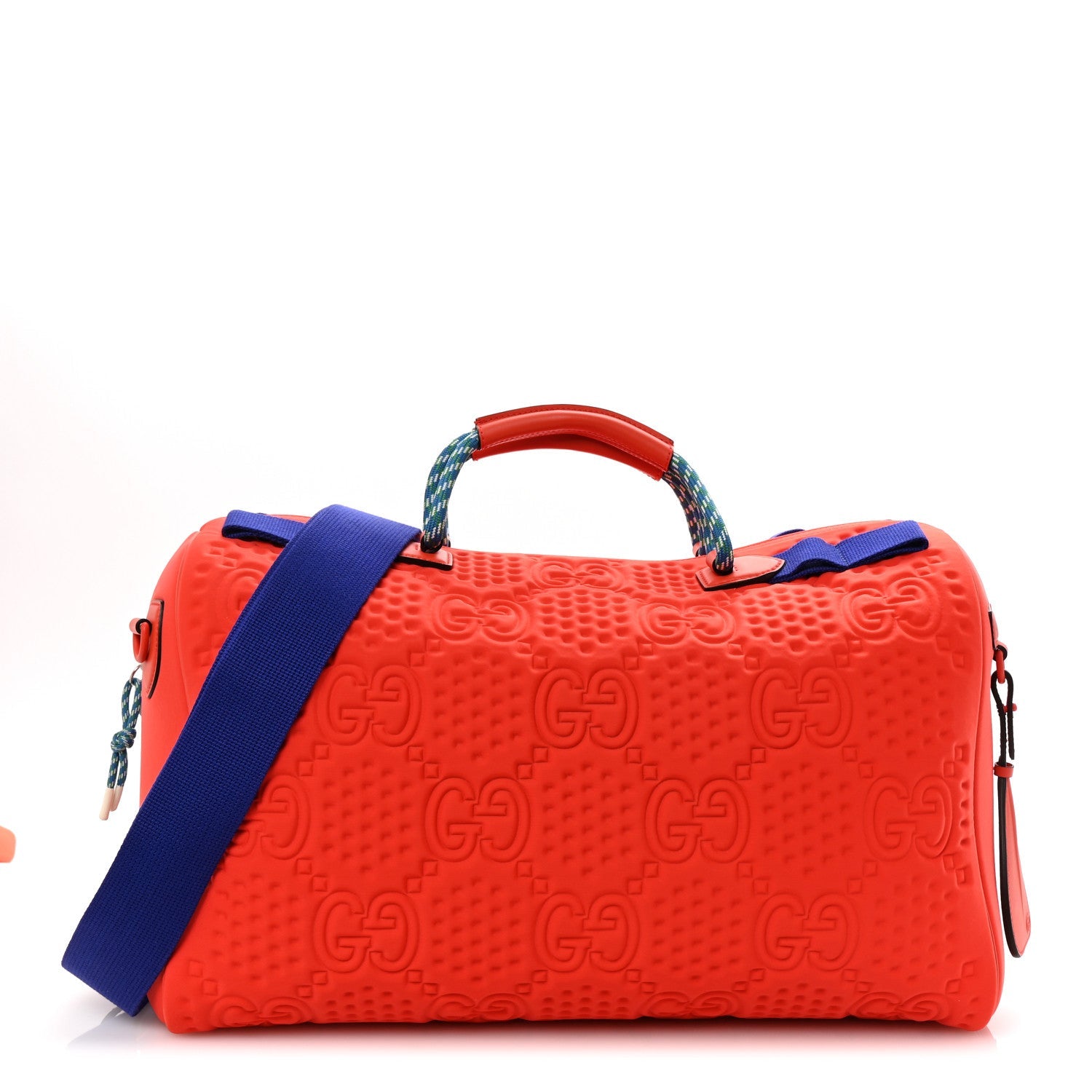 Monogram Jumbo Fabric Malaga GG Embossed Diver Duffle Bag Orange Pop Blue