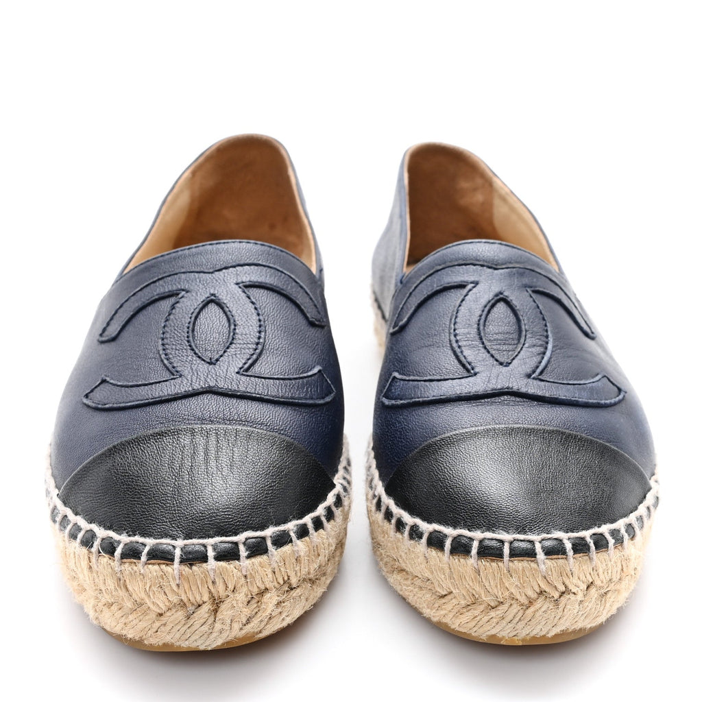 Lambskin CC Espadrilles 36 Navy Black