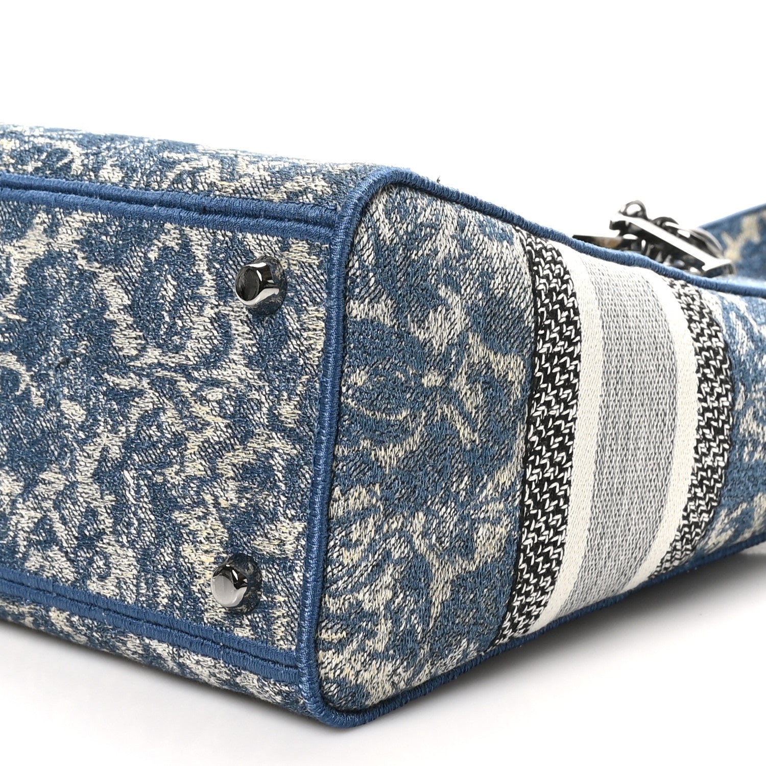 Canvas Embroidered Brocart Medium Lady D-Lite  Blue