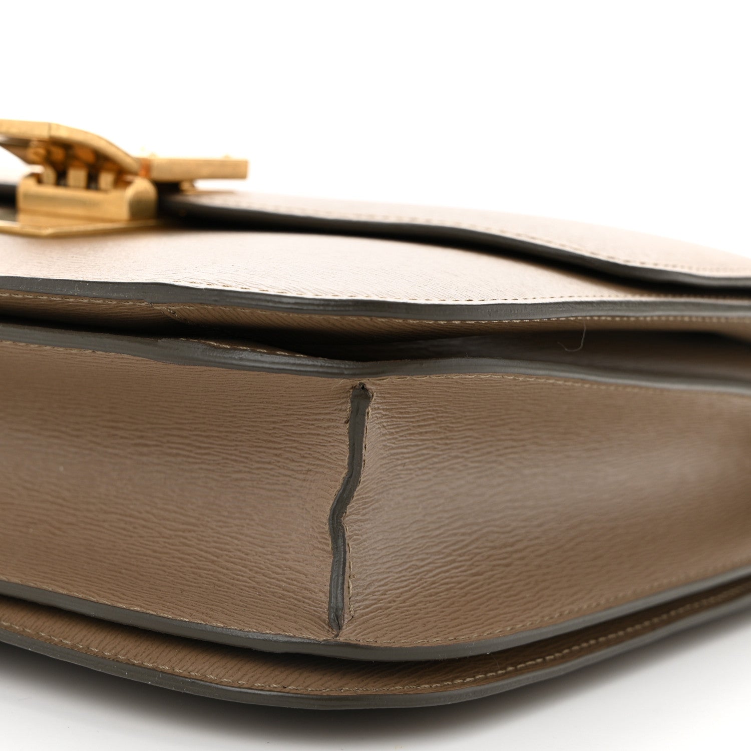 Liege Calfskin Medium Classic Box Flap Bag Taupe