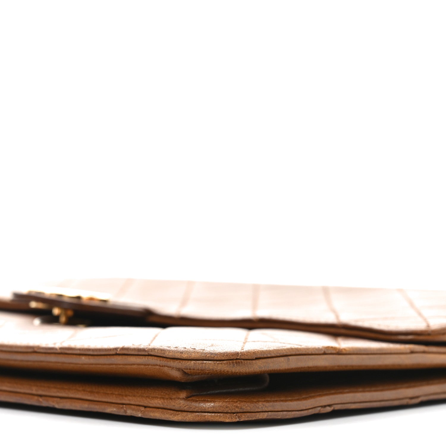 Lambskin Quilted Medium Single Flap Brown