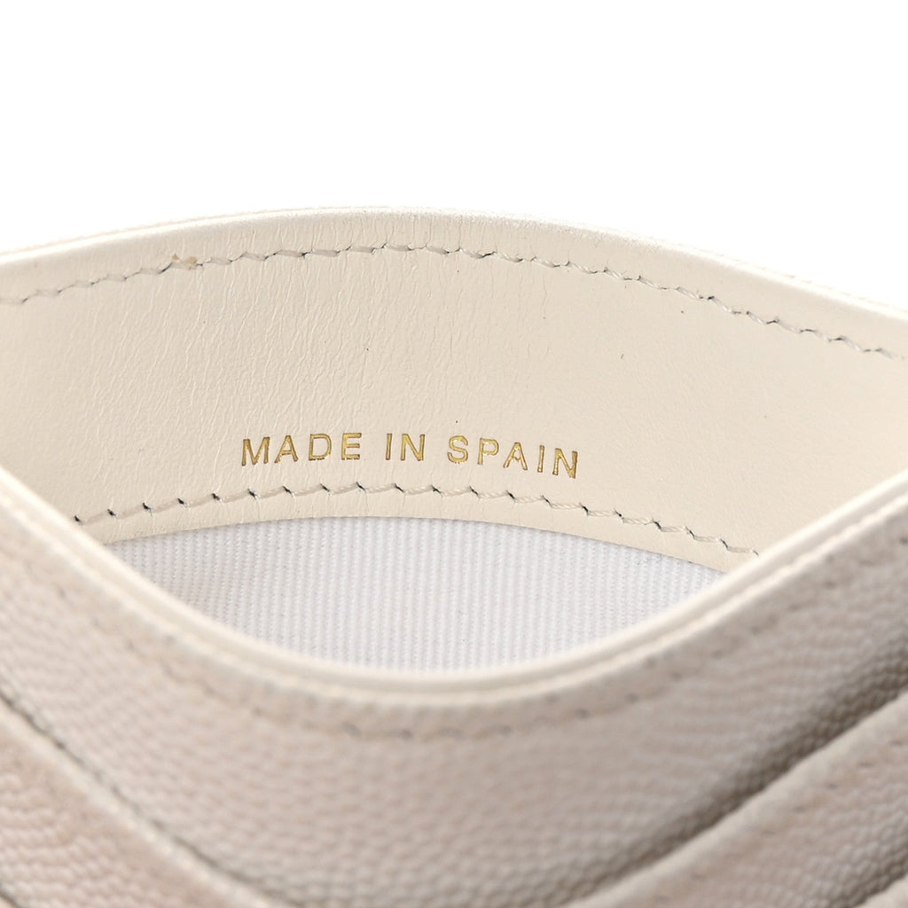 Caviar Quilted Card Holder White