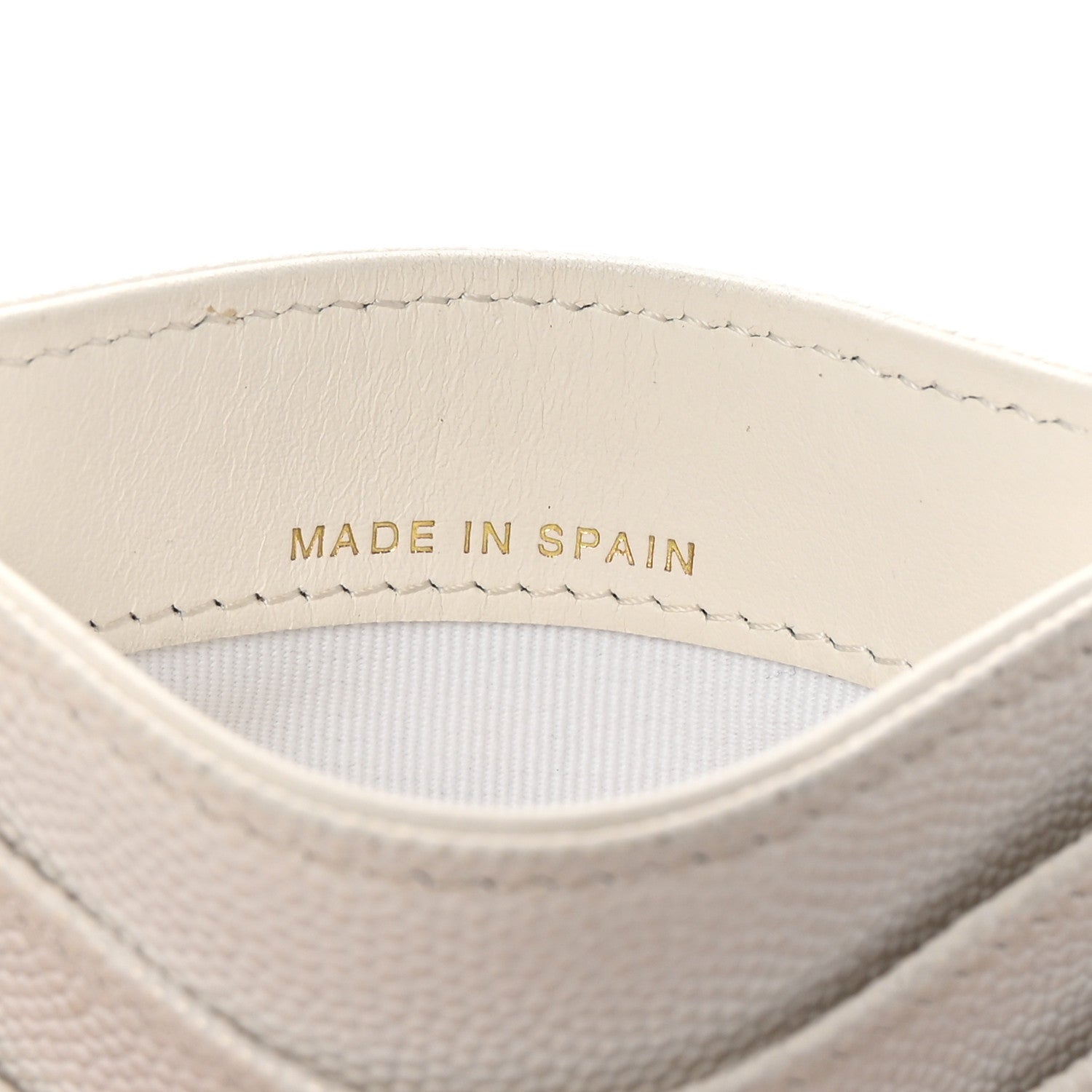 Caviar Quilted Card Holder White