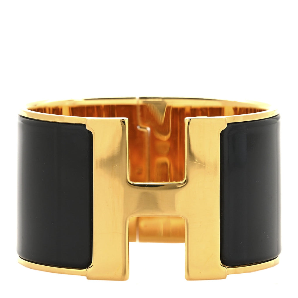 Enamel Extra Wide Clic Clac H Bracelet PM Black