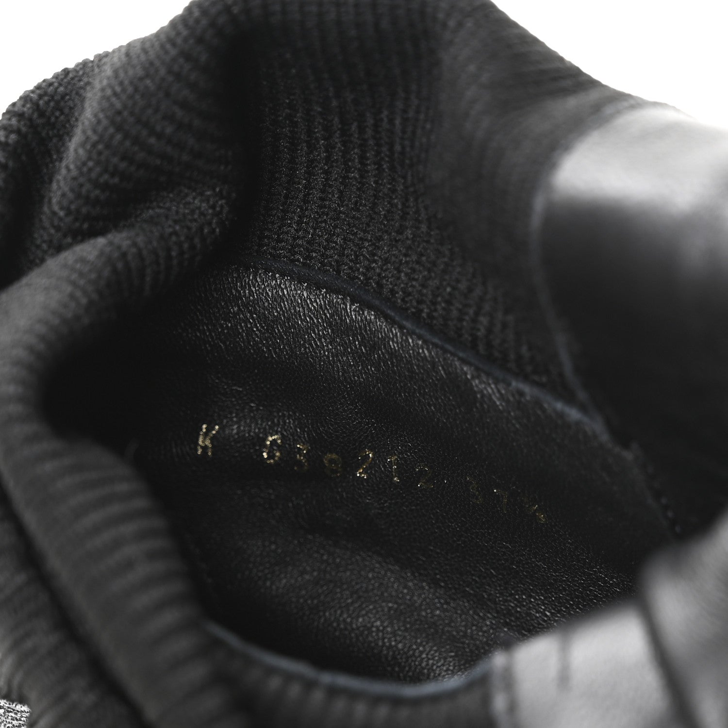 Calfskin Knit Lace Up Combat Boots 37.5 Black