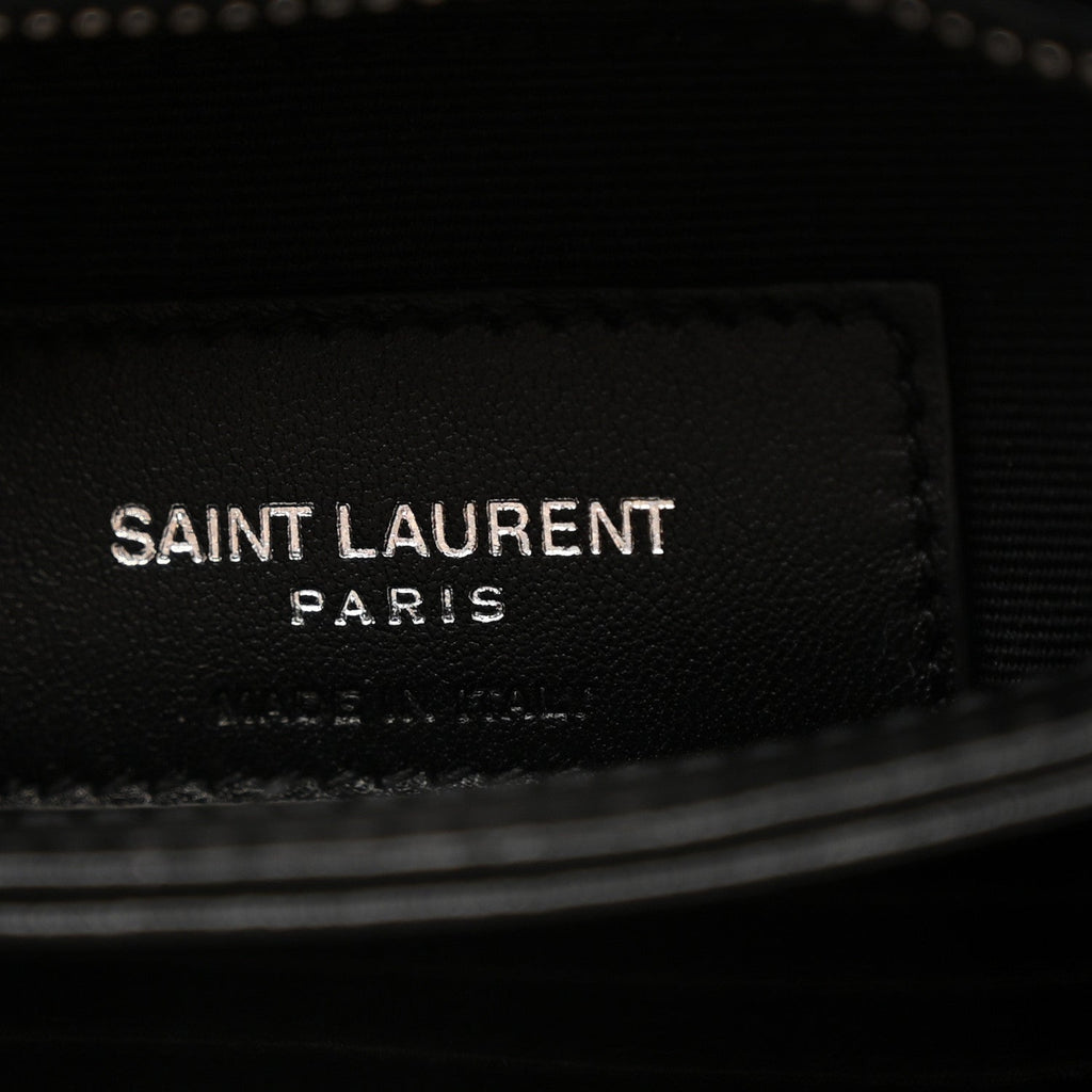 Calfskin Y Quilted Monogram Toy Loulou Crossbody Bag Black