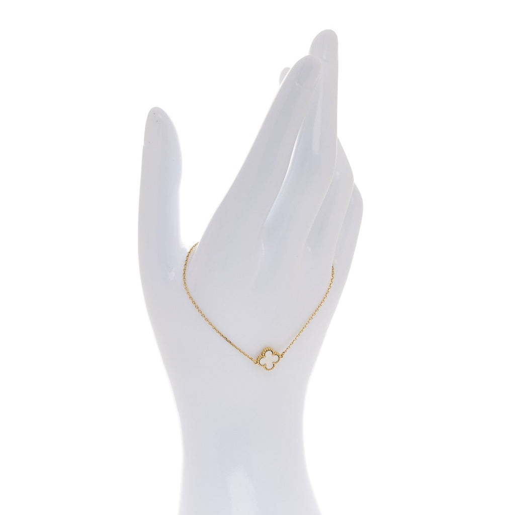 18K Yellow Gold Mother of Pearl Sweet Alhambra Bracelet