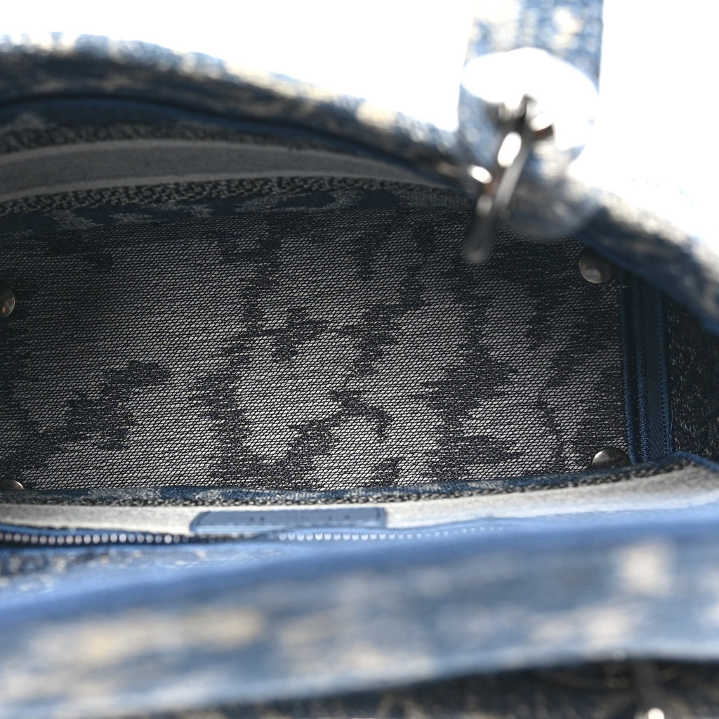 Canvas Embroidered Brocart Medium Lady D-Lite  Blue