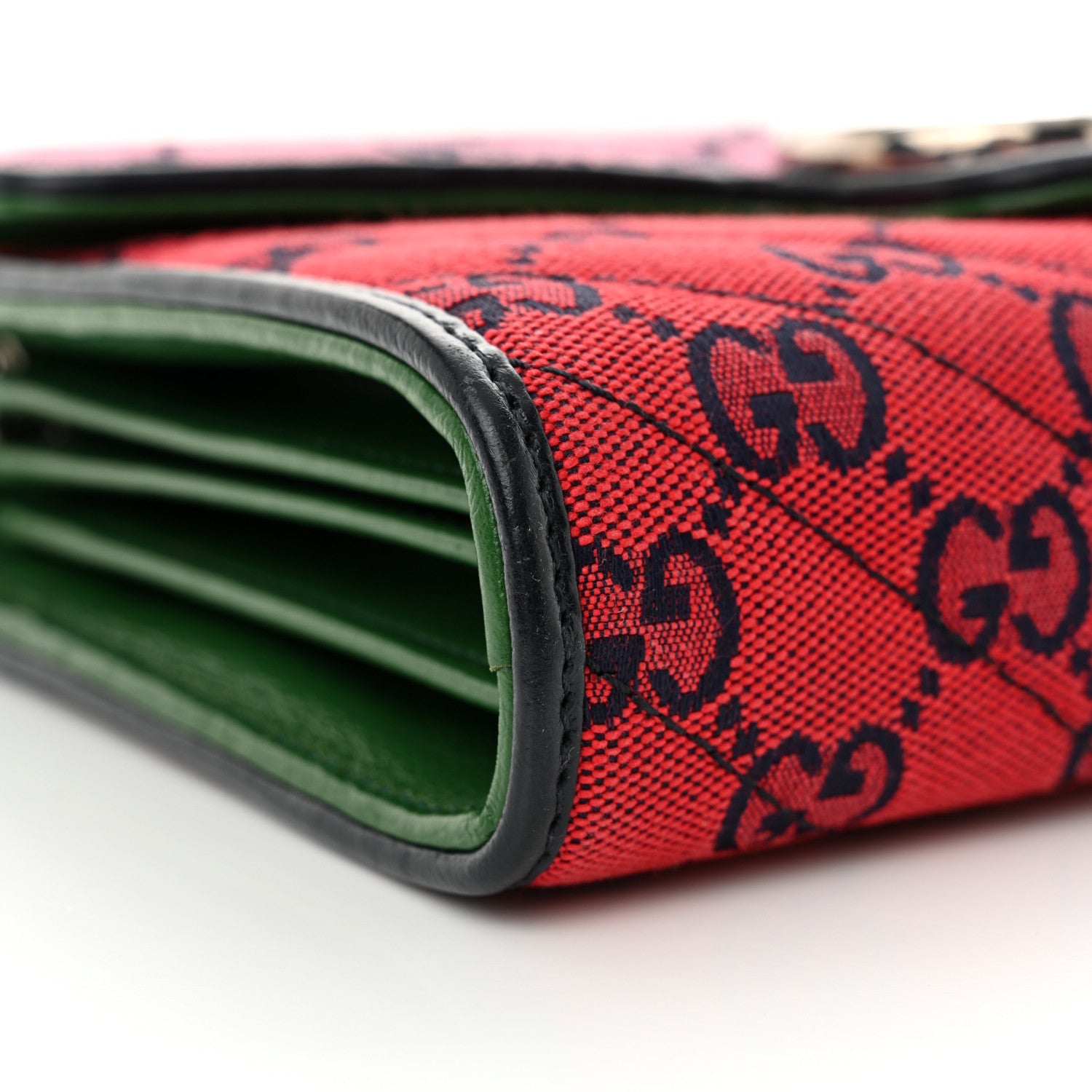 Monogram Multicolor Matelasse Diagonal GG Marmont Chain Wallet Red Blue Pink Green