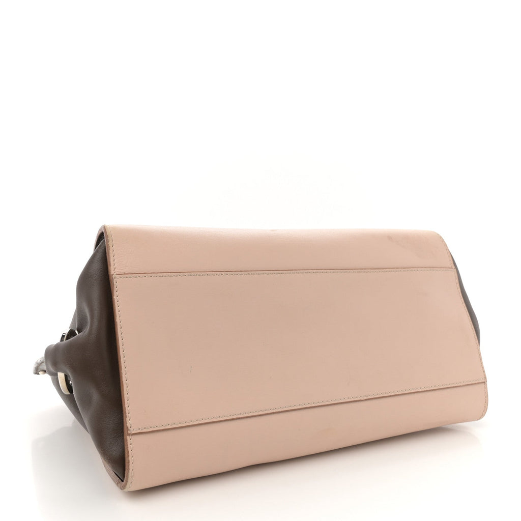 Calfskin Snakeskin Medium Sofia Satchel Beige Brown Multicolor