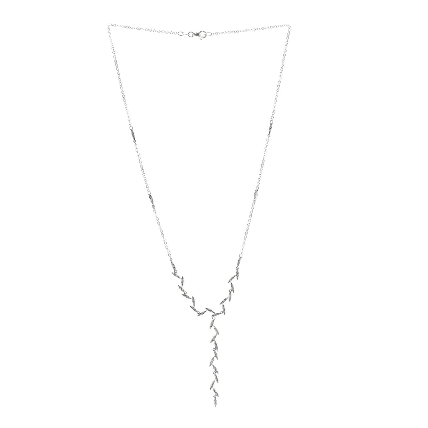 18K White Gold Diamond Y Necklace