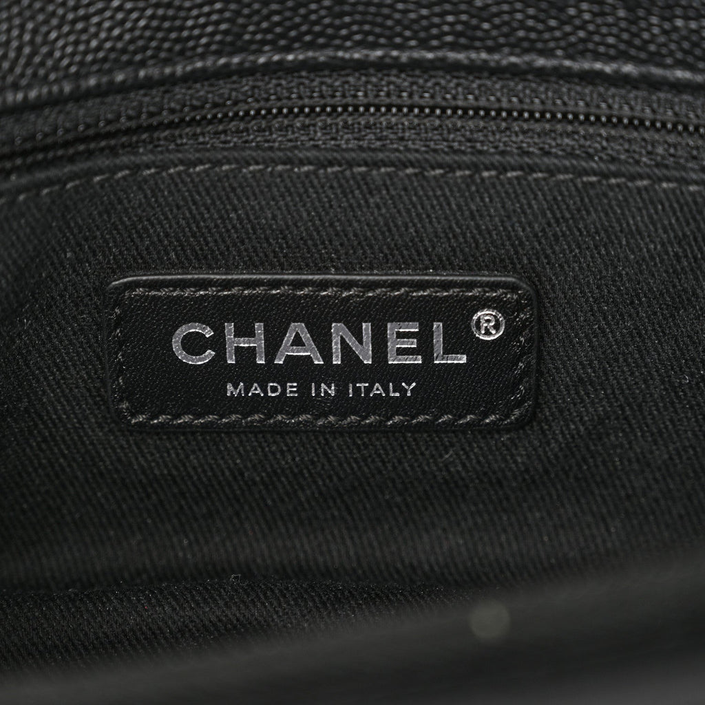 Caviar Chevron Quilted Small Coco Handle Flap So Black