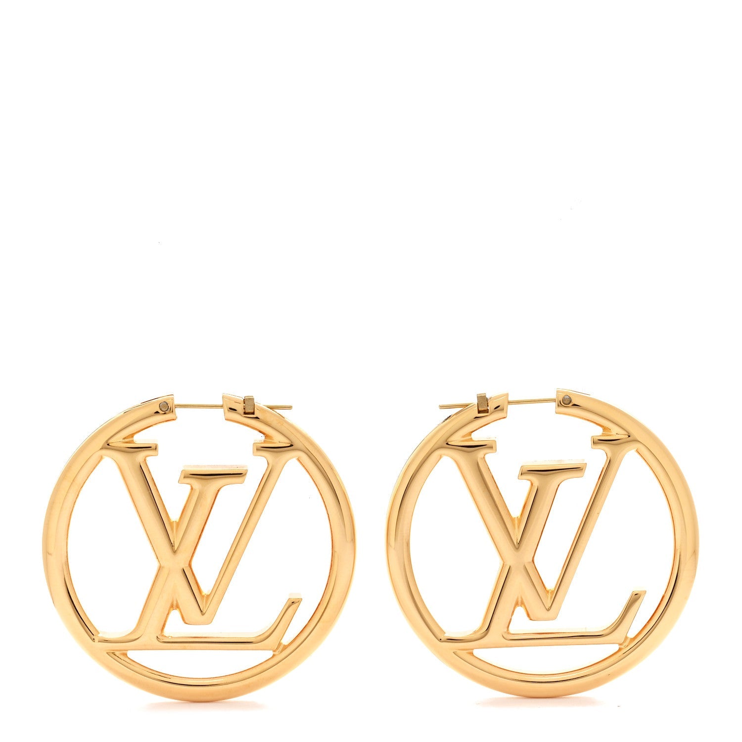 Metal Louise Hoop Earrings Gold