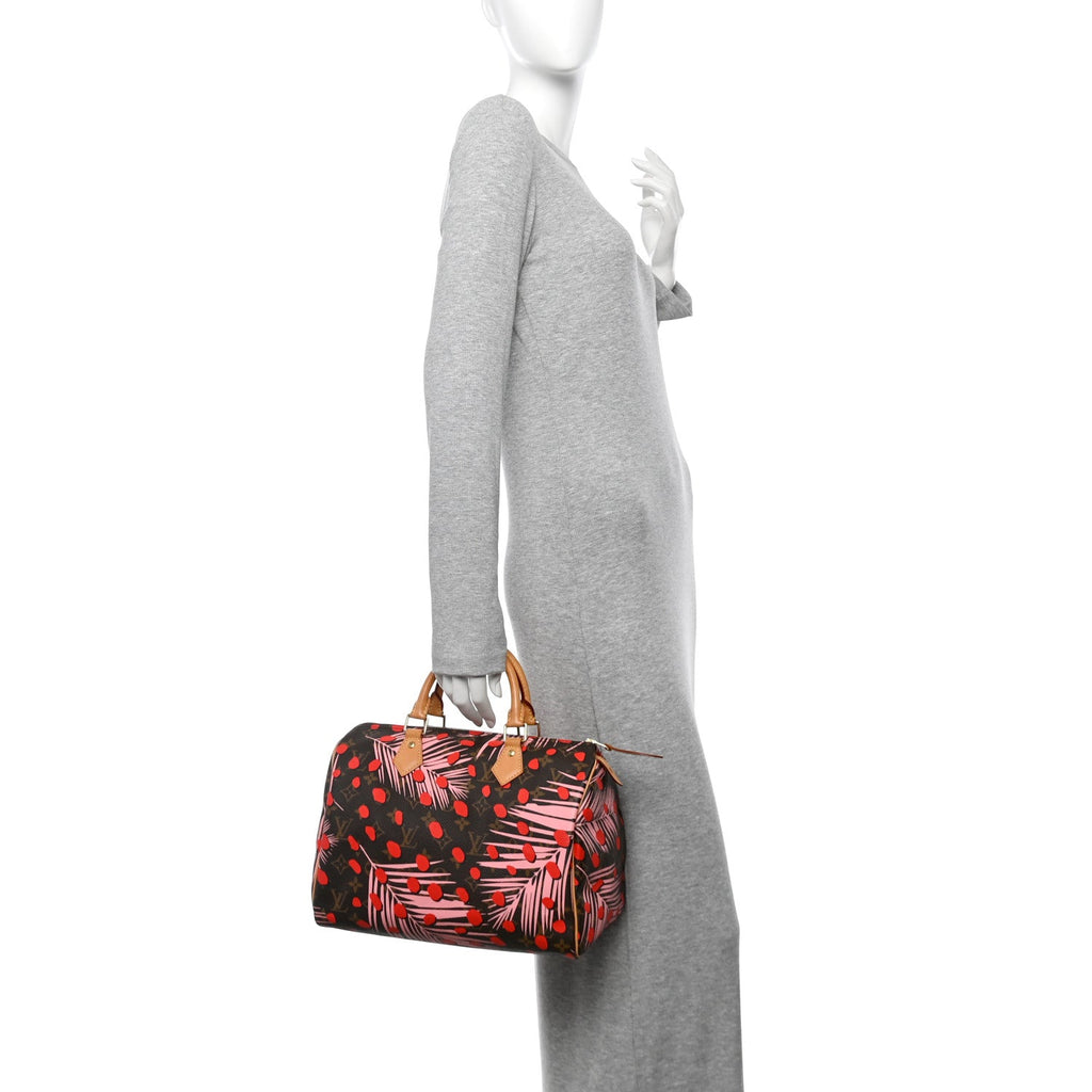 Monogram Jungle Dots Speedy 30 Sugar Pink Poppy