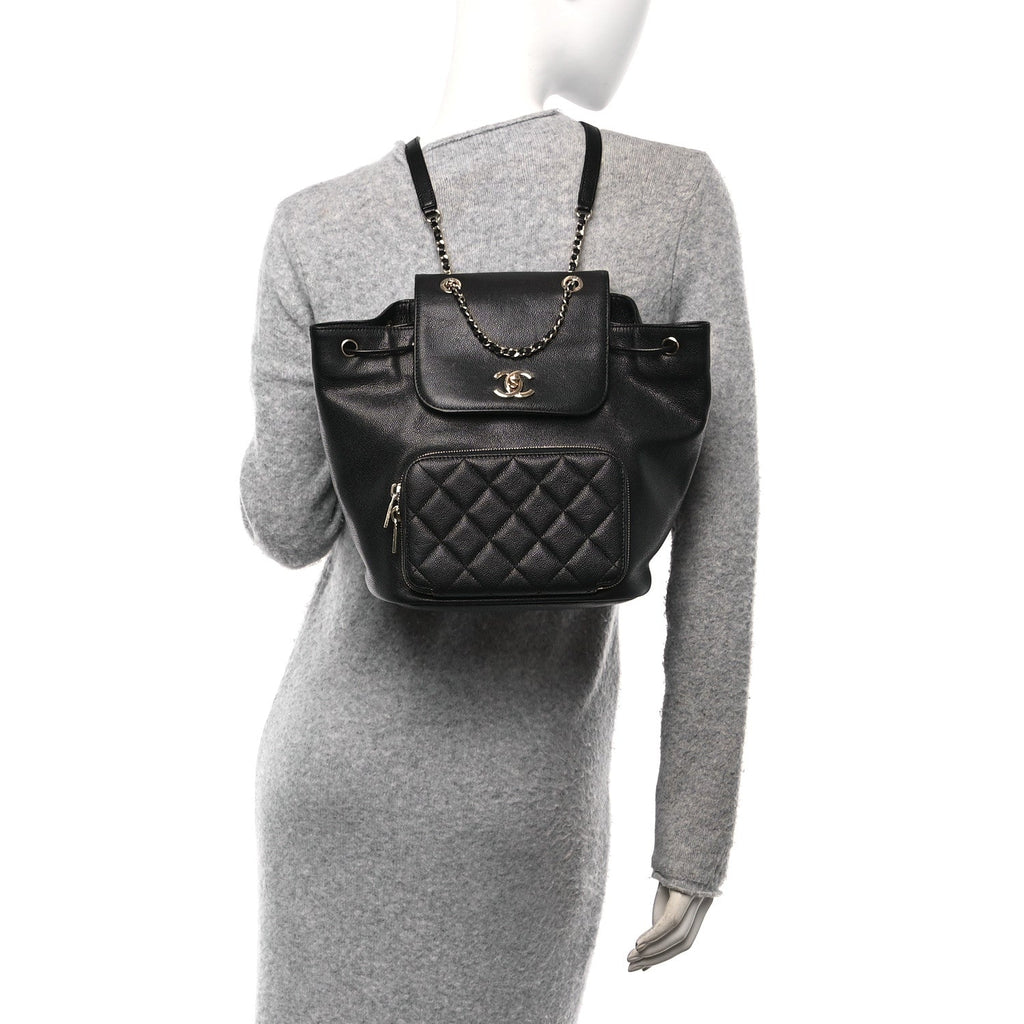 Caviar Quilted Business Affinity Backpack Black