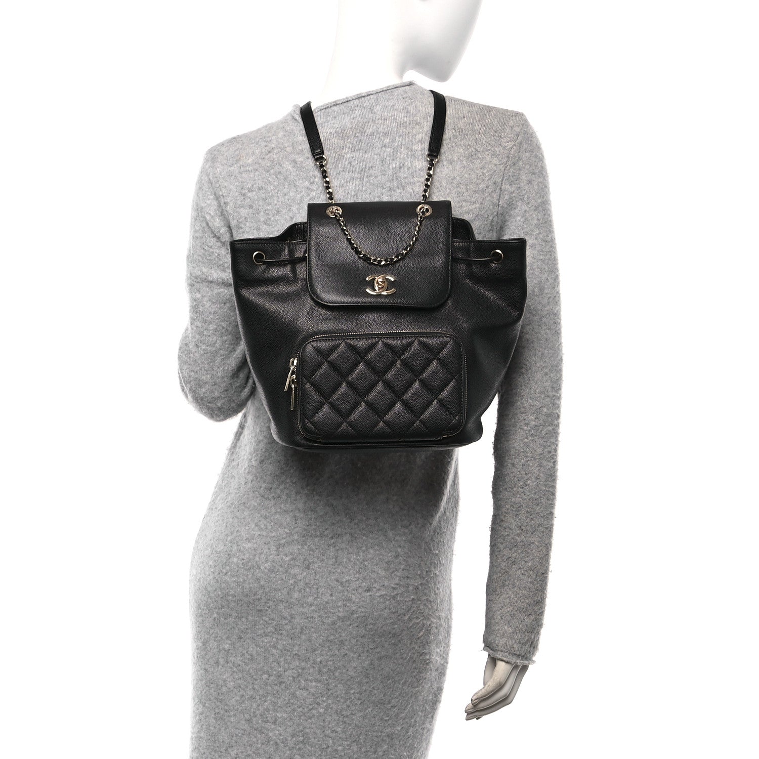 Caviar Quilted Business Affinity Backpack Black