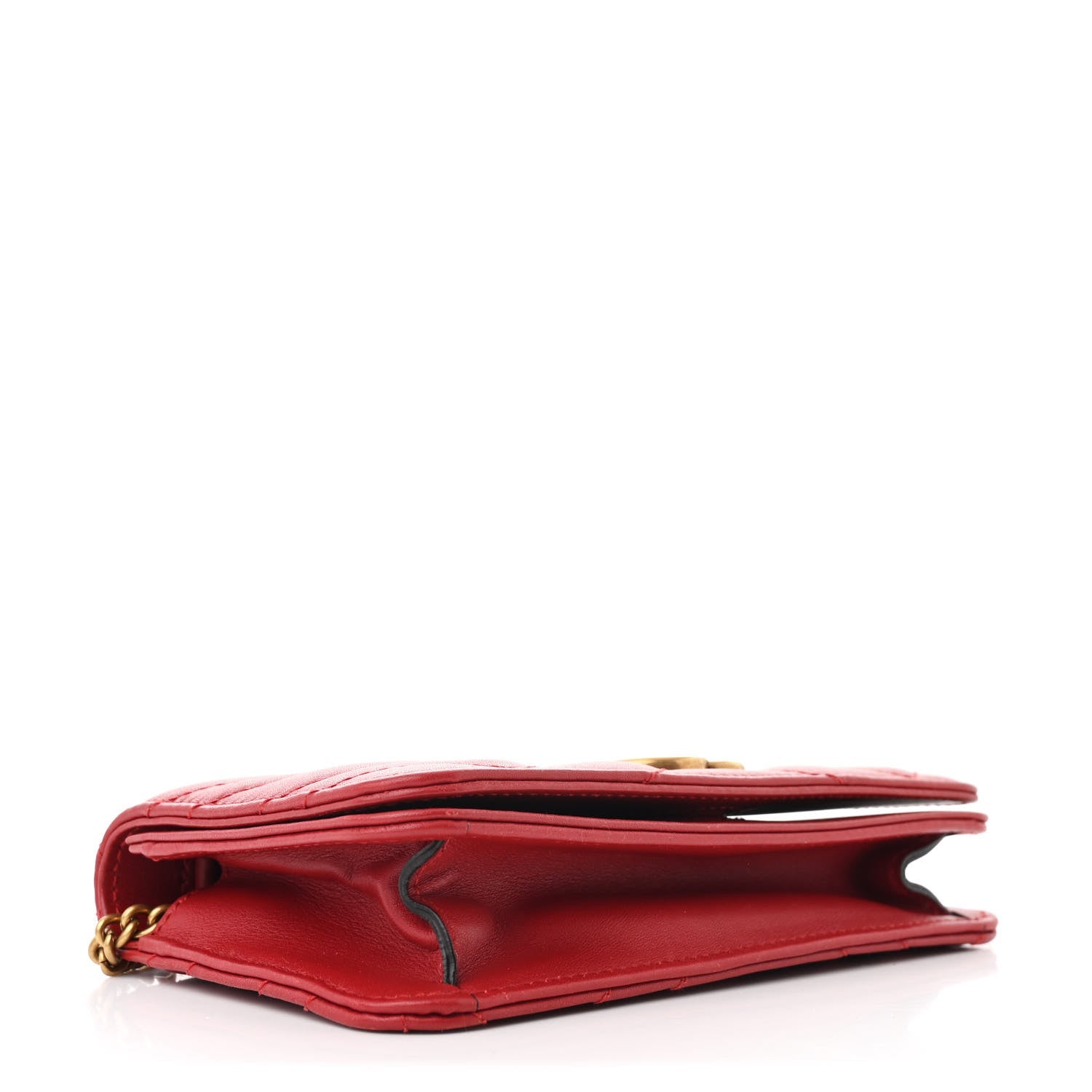 Calfskin Matelasse GG Marmont Mini Bag Hibiscus Red
