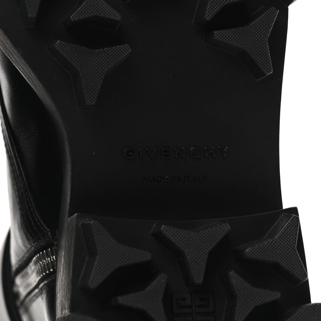 Calfskin Combat Boots 35 Black