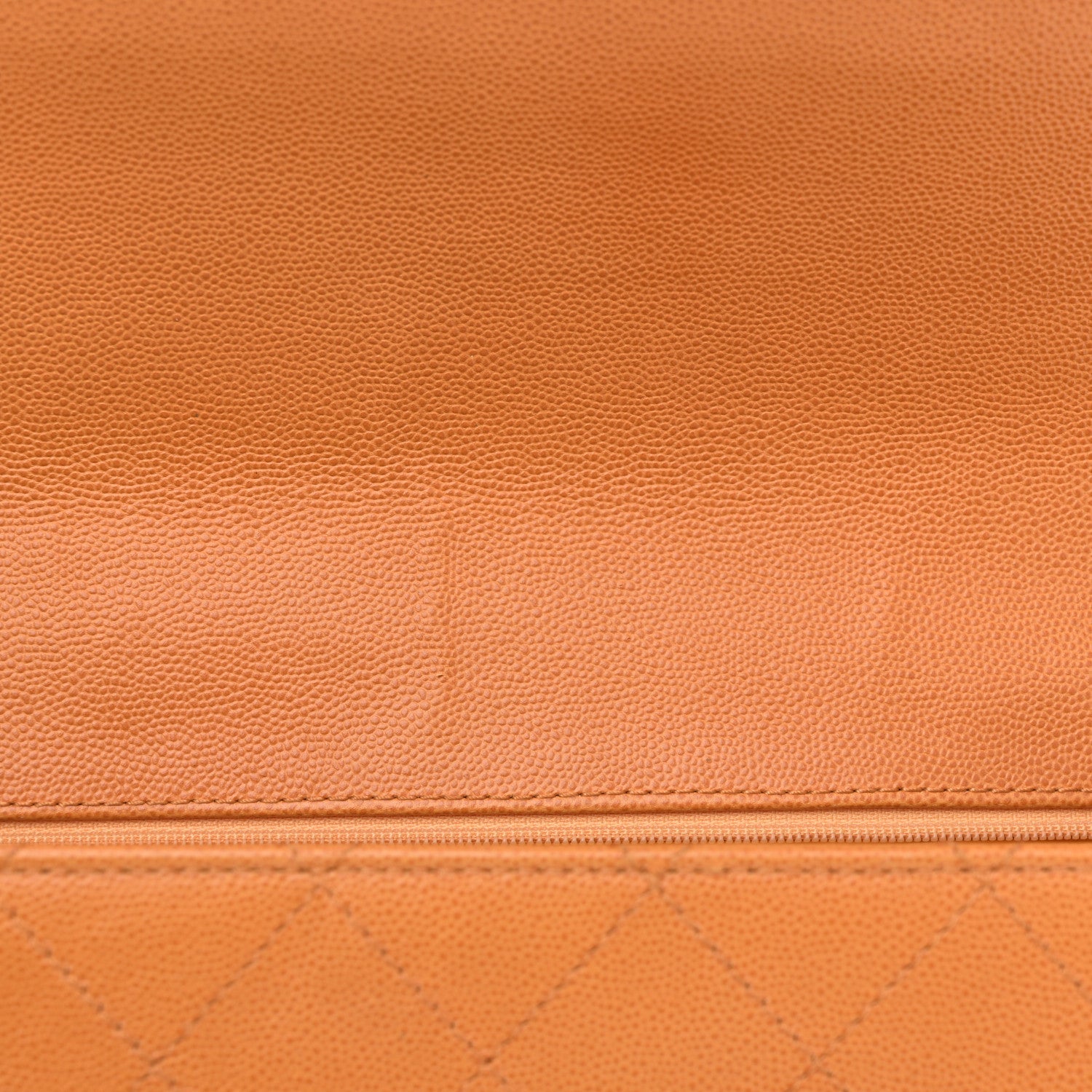 Caviar Stitched Jumbo Single Flap Orange