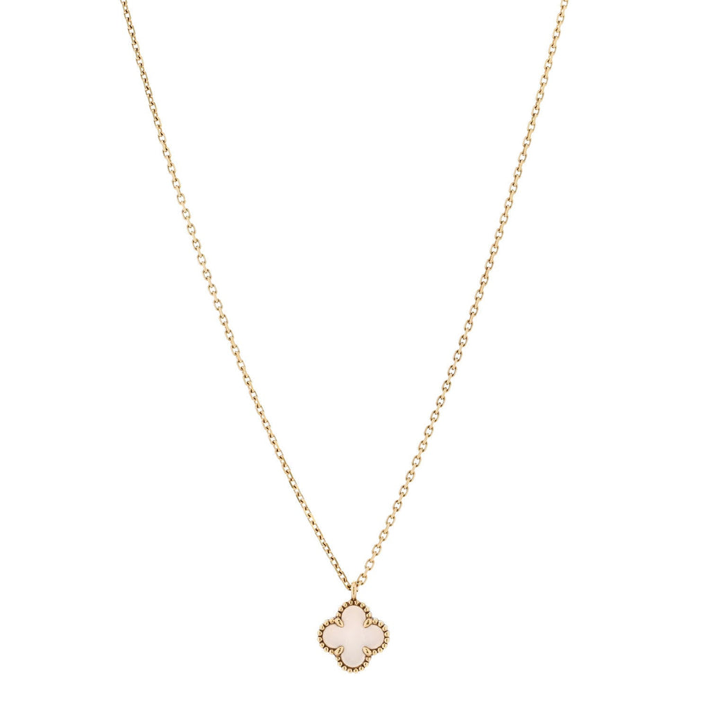 18K Yellow Gold Mother of Pearl Sweet Alhambra Pendant Necklace