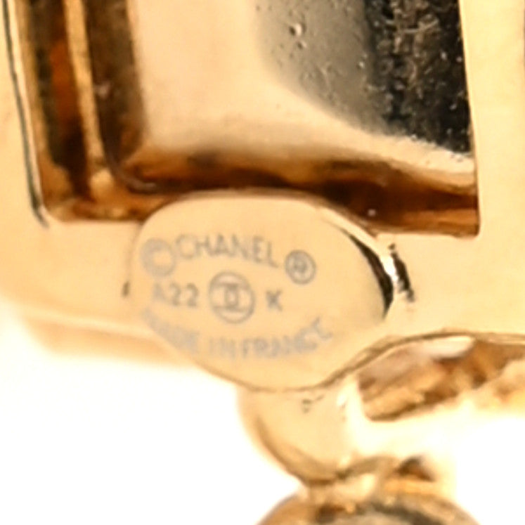 Crystal Tweed CC Drop Earrings Pink Gold