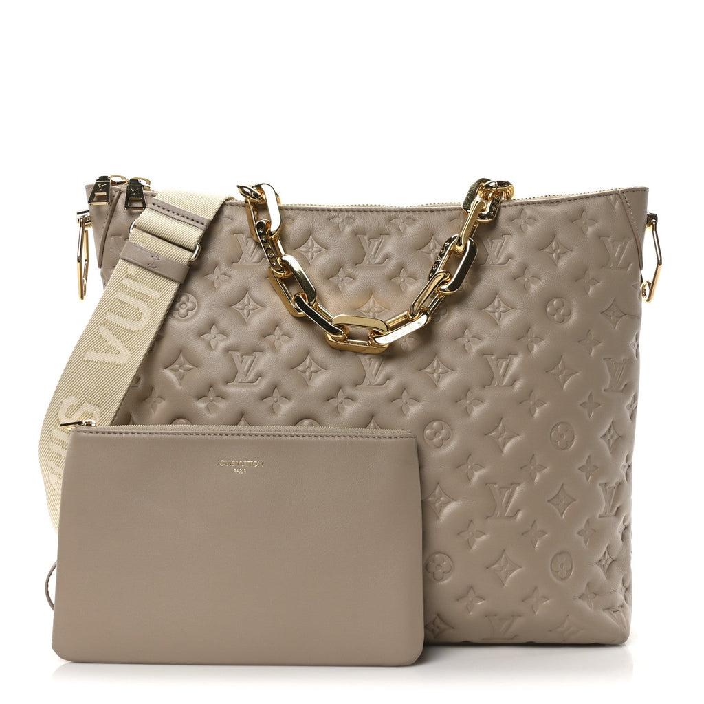 Lambskin Embossed Monogram Coussin Hobo MM Galet