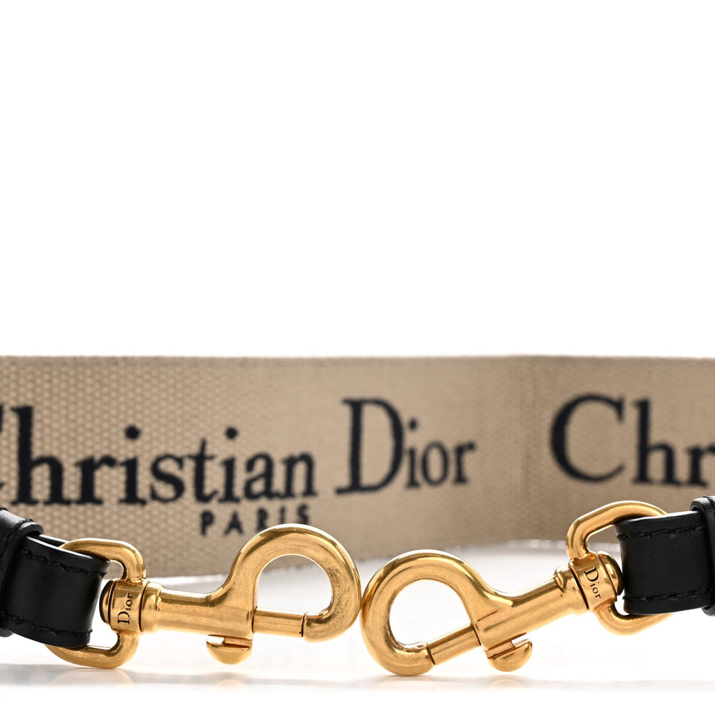 Canvas Embroidered Shoulder Strap Black