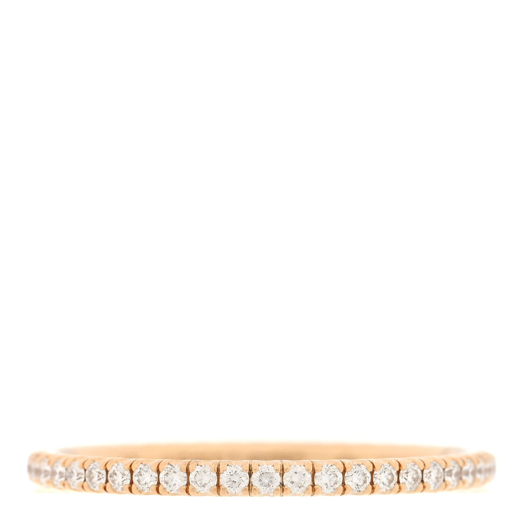 18K Pink Gold Diamond 1.5mm Etincelle de Cartier Wedding Band Ring 50 5.25