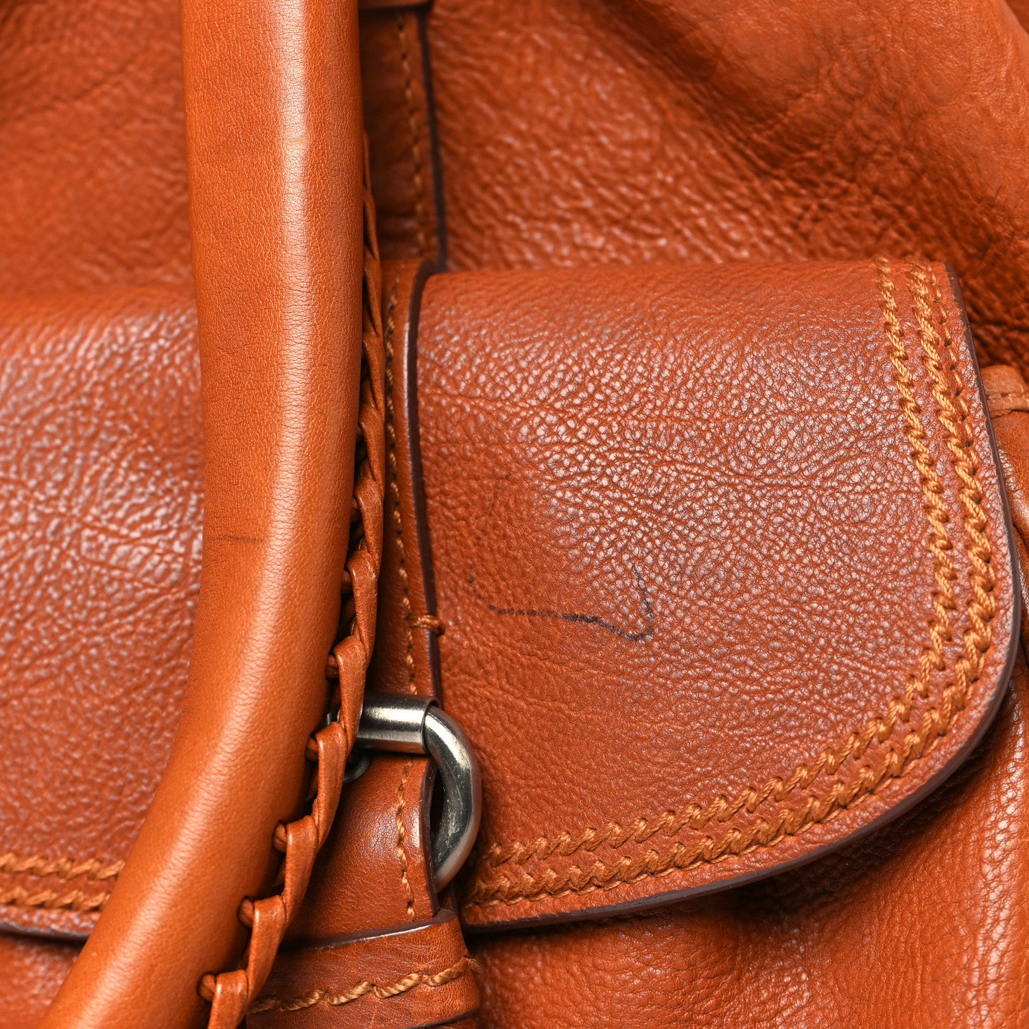 Calfskin My Dior Frame Double Pocket Satchel Brown