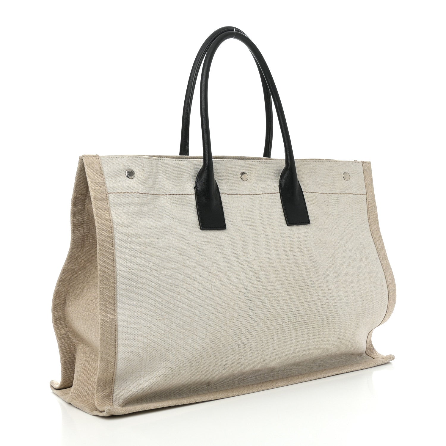 Linen Calfskin Rive Gauche Tote Optic White