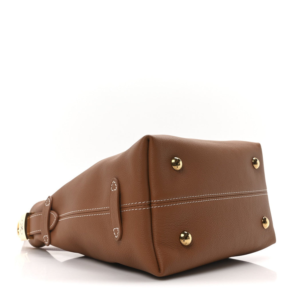 Grained Calfskin Low Key Hobo PM Cognac