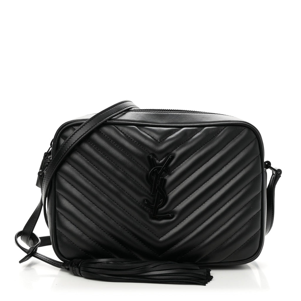Calfskin Matelasse Monogram Monochrome Lou Camera Bag Black