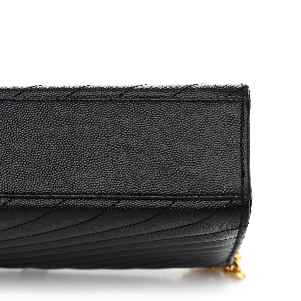 Grain De Poudre Matelasse Chevron Large Monogram Satchel Black