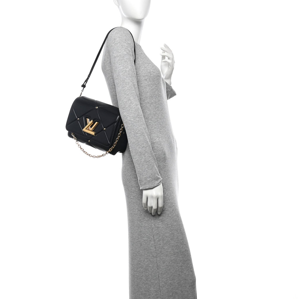 Lambskin Quilted Twist MM Black