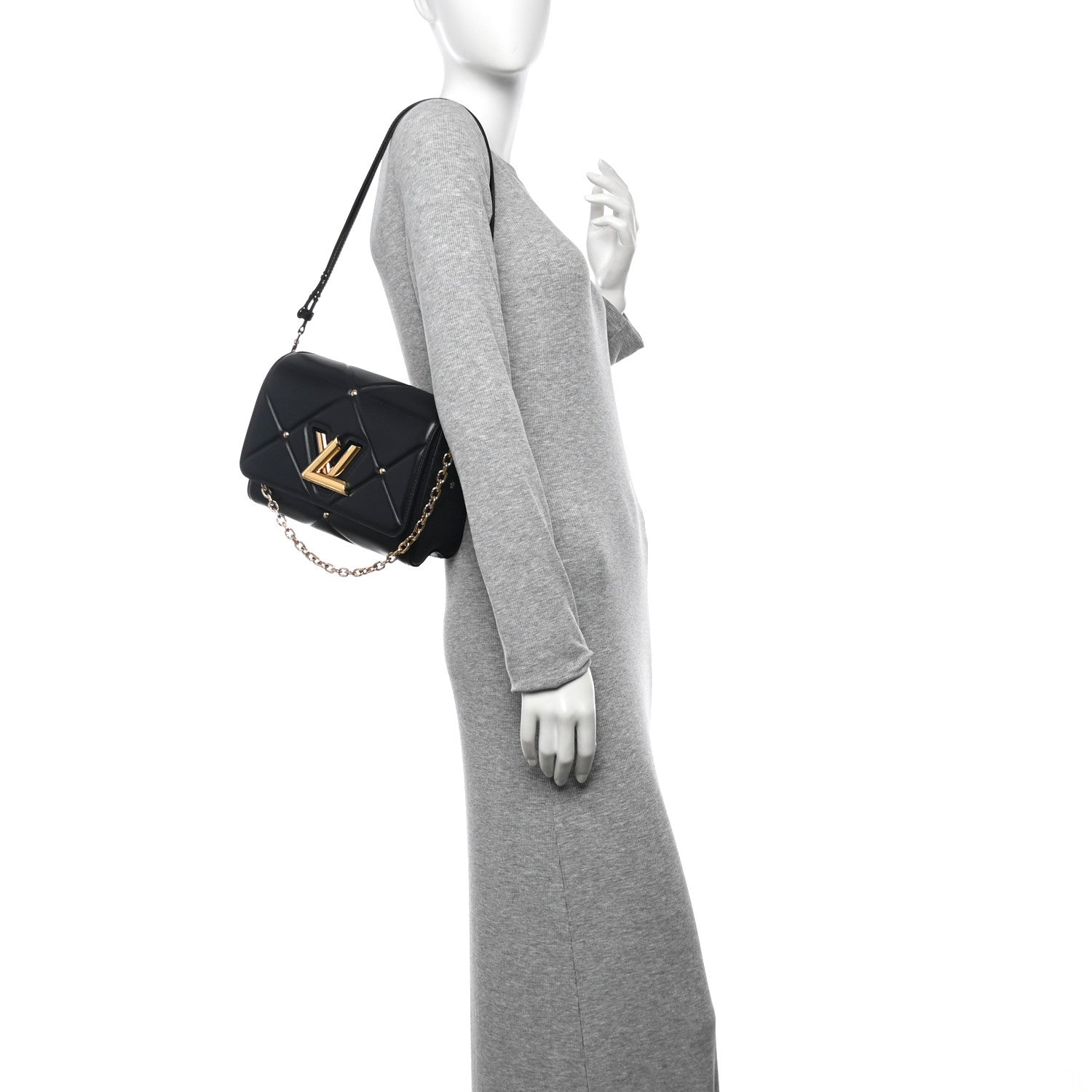 Lambskin Quilted Twist MM Black