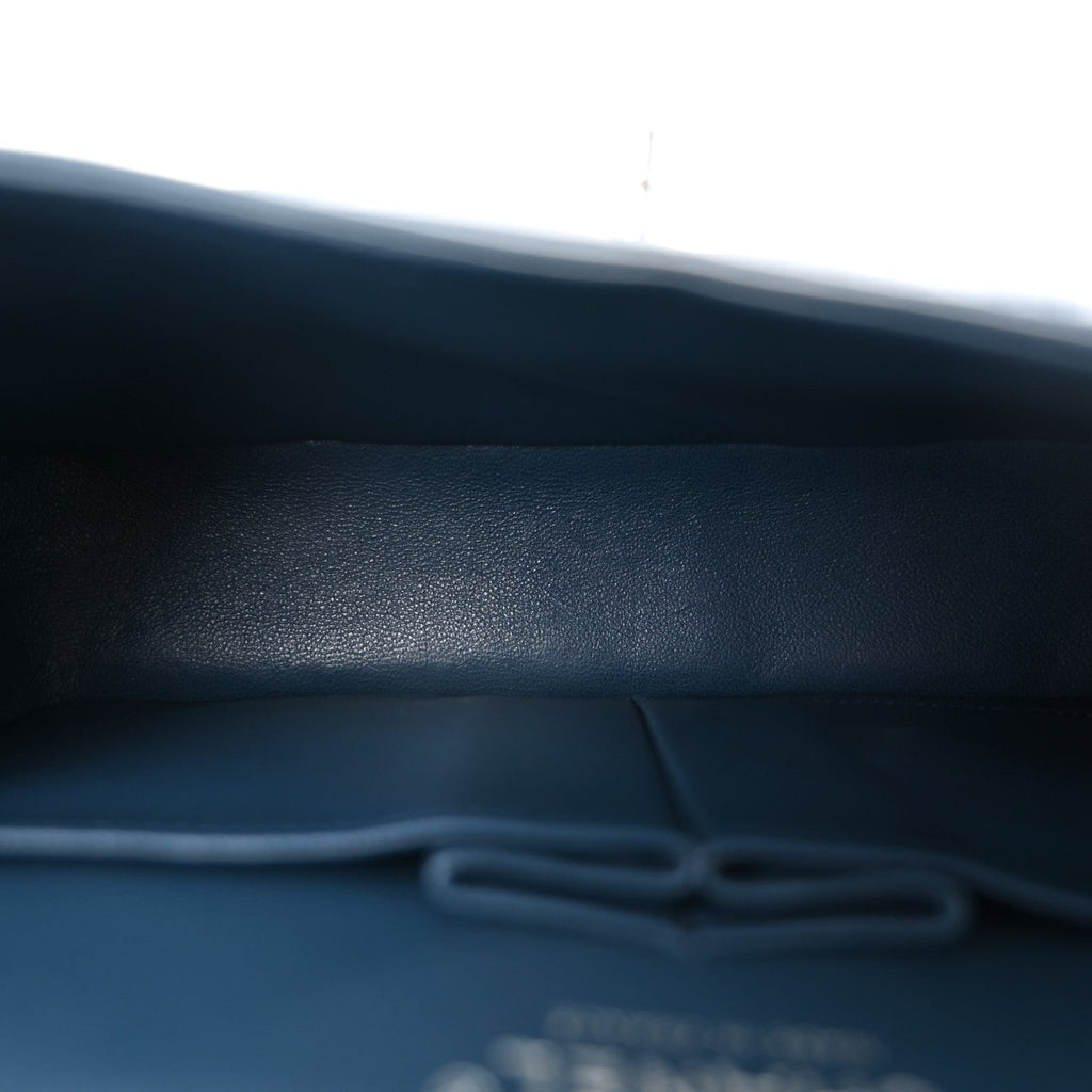 Lambskin Quilted Small Double Flap Navy