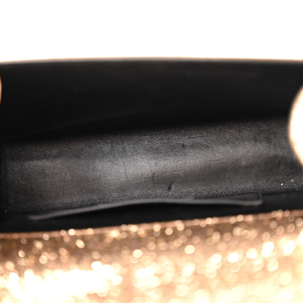 Glitter Monogram Galactica Satchel Gold