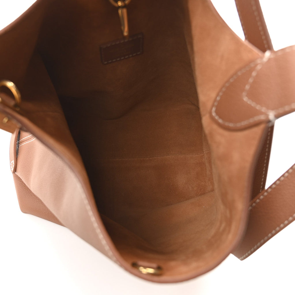 Grained Calfskin Low Key Hobo PM Cognac