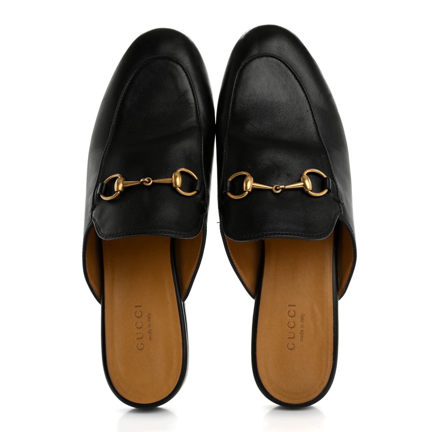 Calfskin Womens Princetown Slippers 38 Black