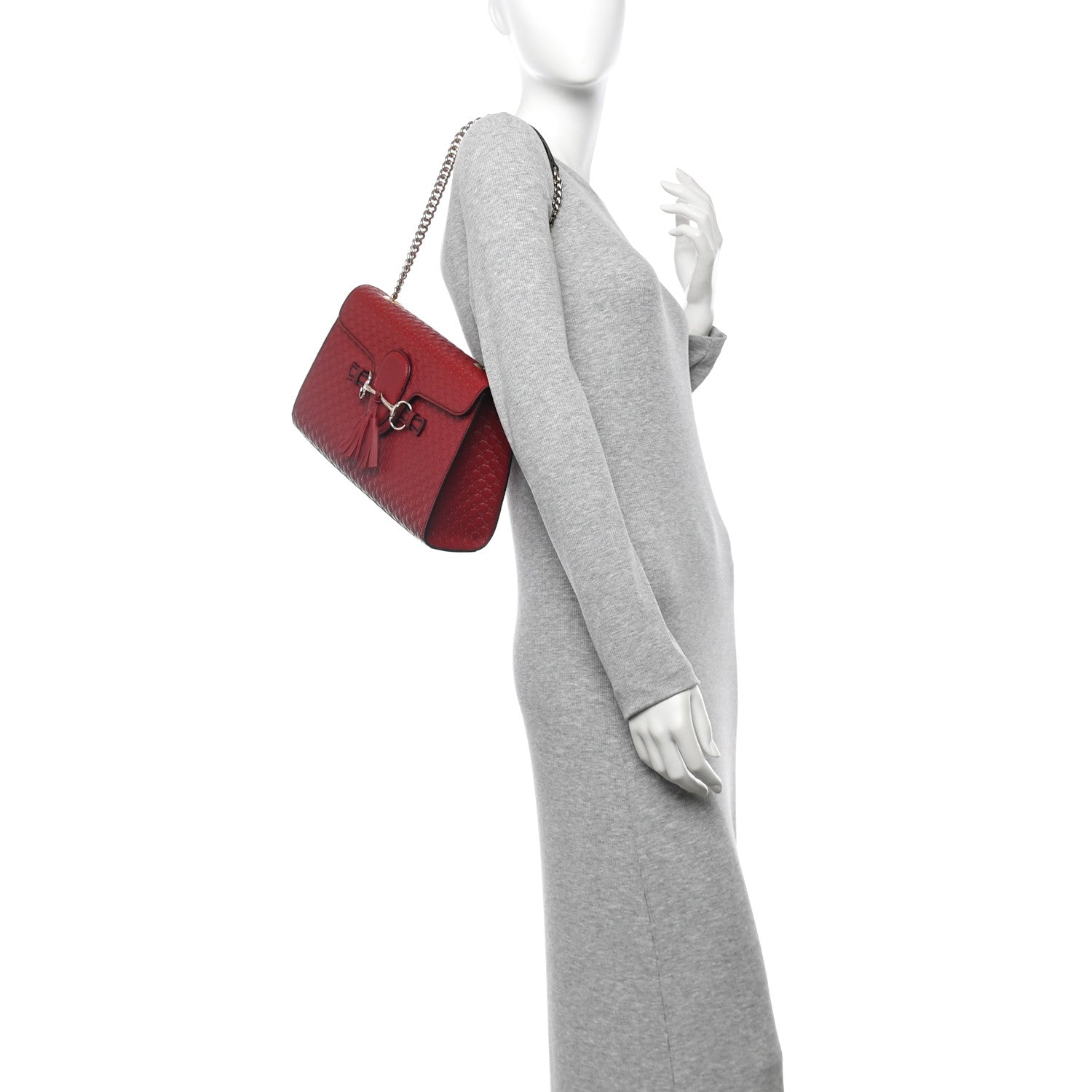 Microguccissima Medium Emily Chain Shoulder Bag Red