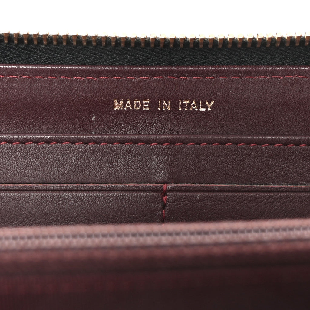 Caviar Quilted Zip Around Clutch Wallet Black