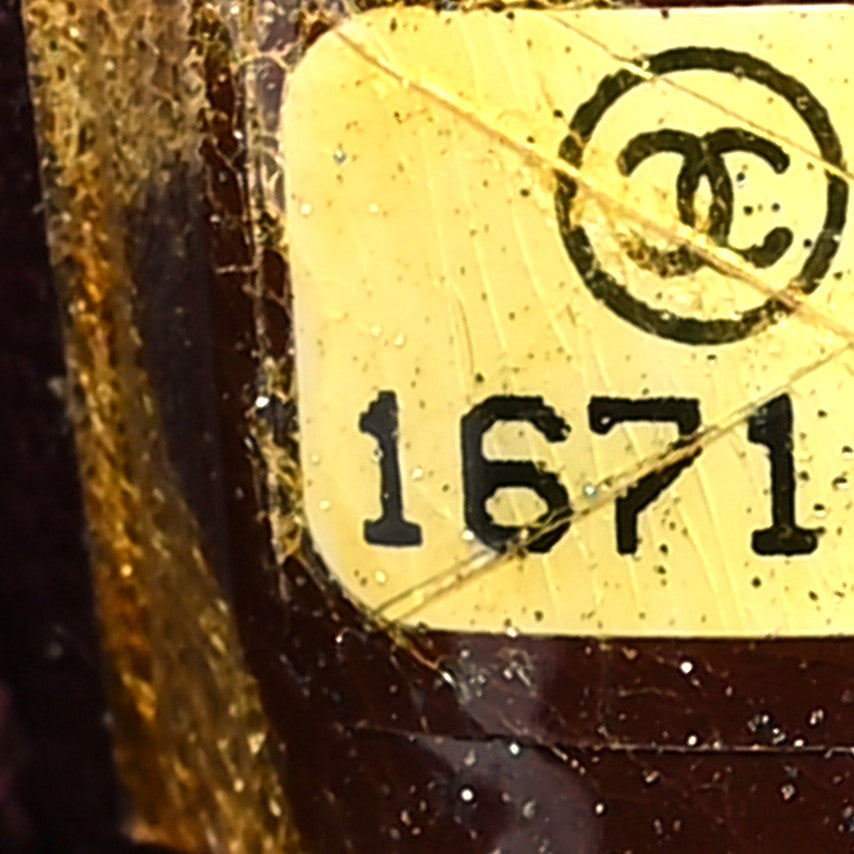 Glazed Calfskin Quilted Medium Perfect Edge Flap Black