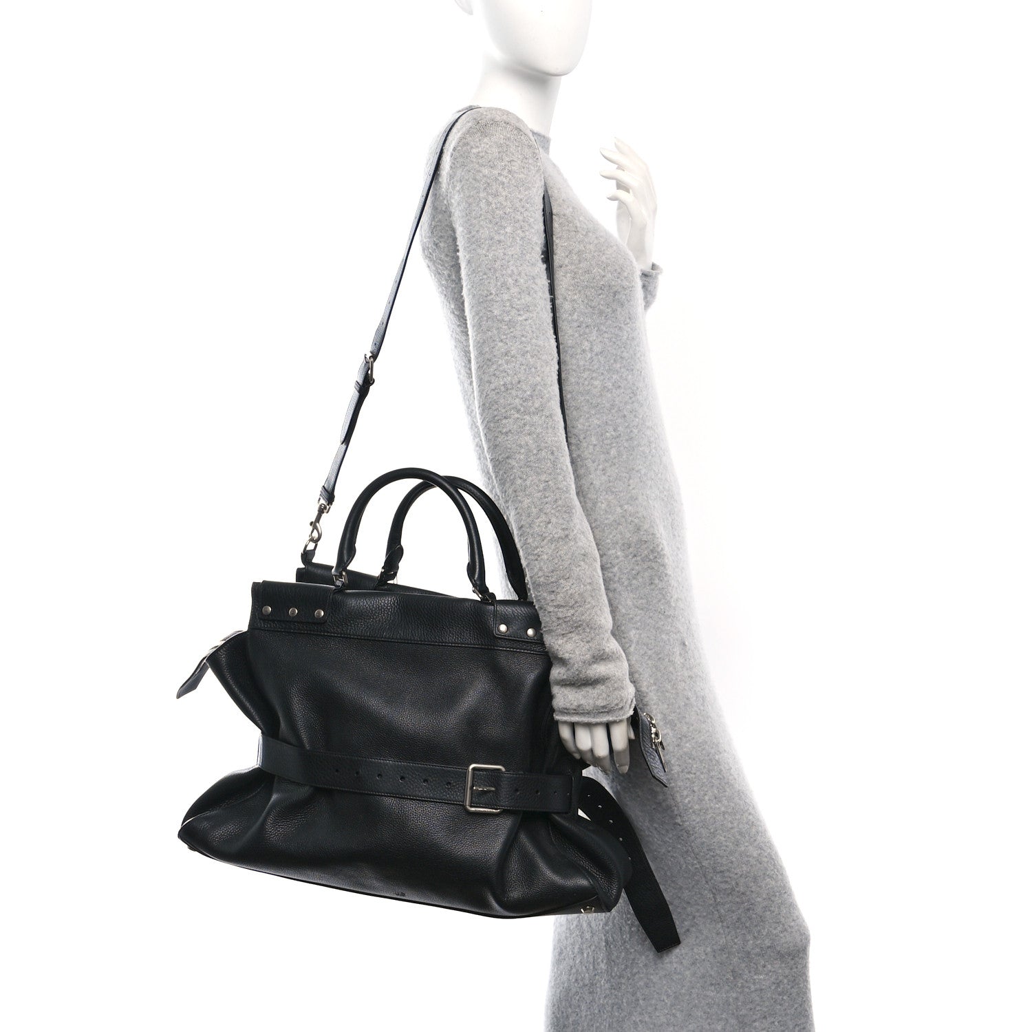 Grained Calfskin Waist Bag Black